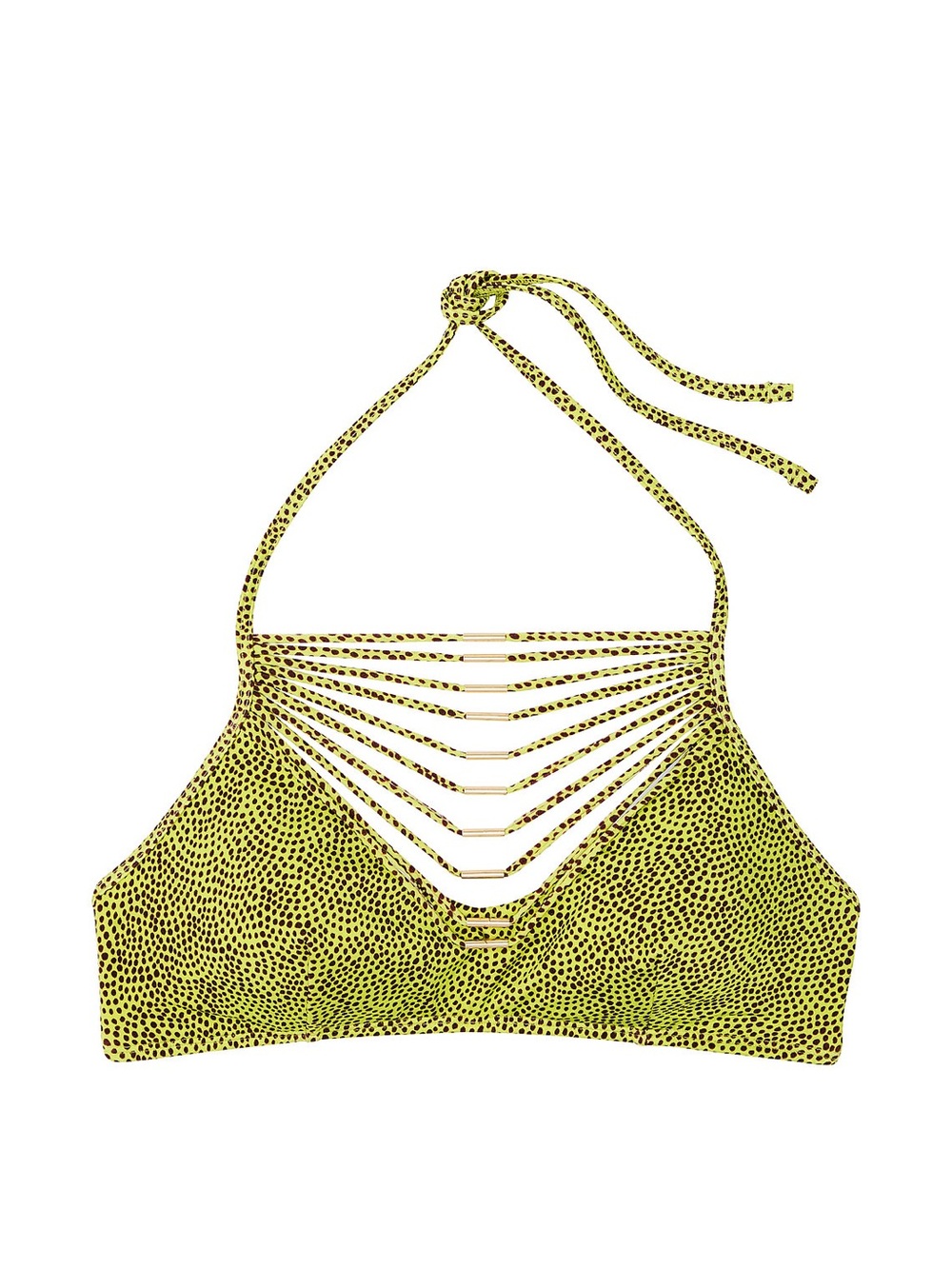 Victoria's Secret SWIM VS Archives Strappy Hardware Halter Bikini Top Size Large